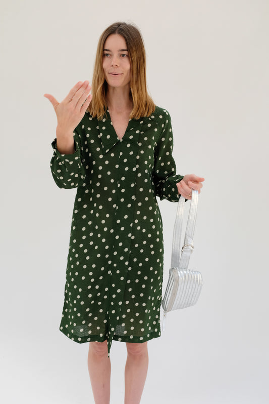 Beklina Deco Dress Dot Deep Green