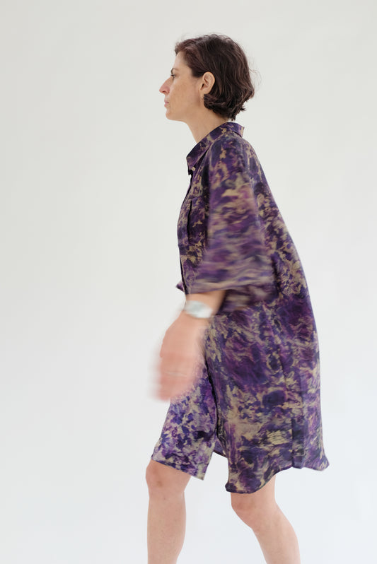 Beklina Anntian Longshirt Silk Dress Purple
