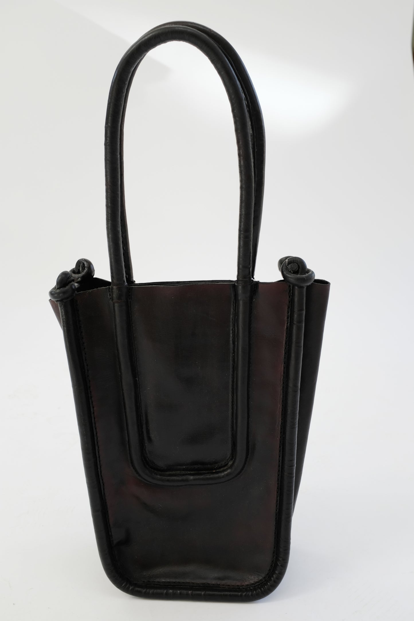 Vintage Leather Tote Bag Dark Brown