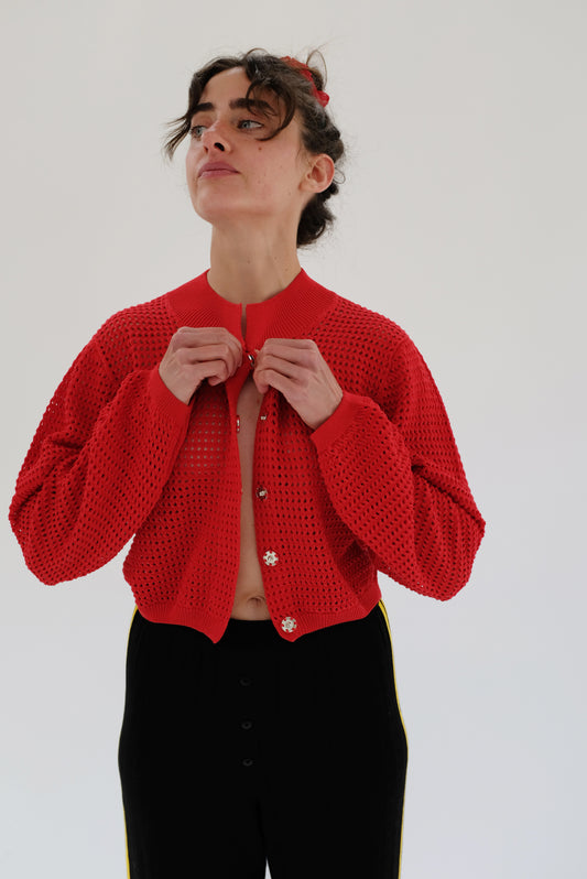 Beklina Fallegur Cardigan Red Geranium