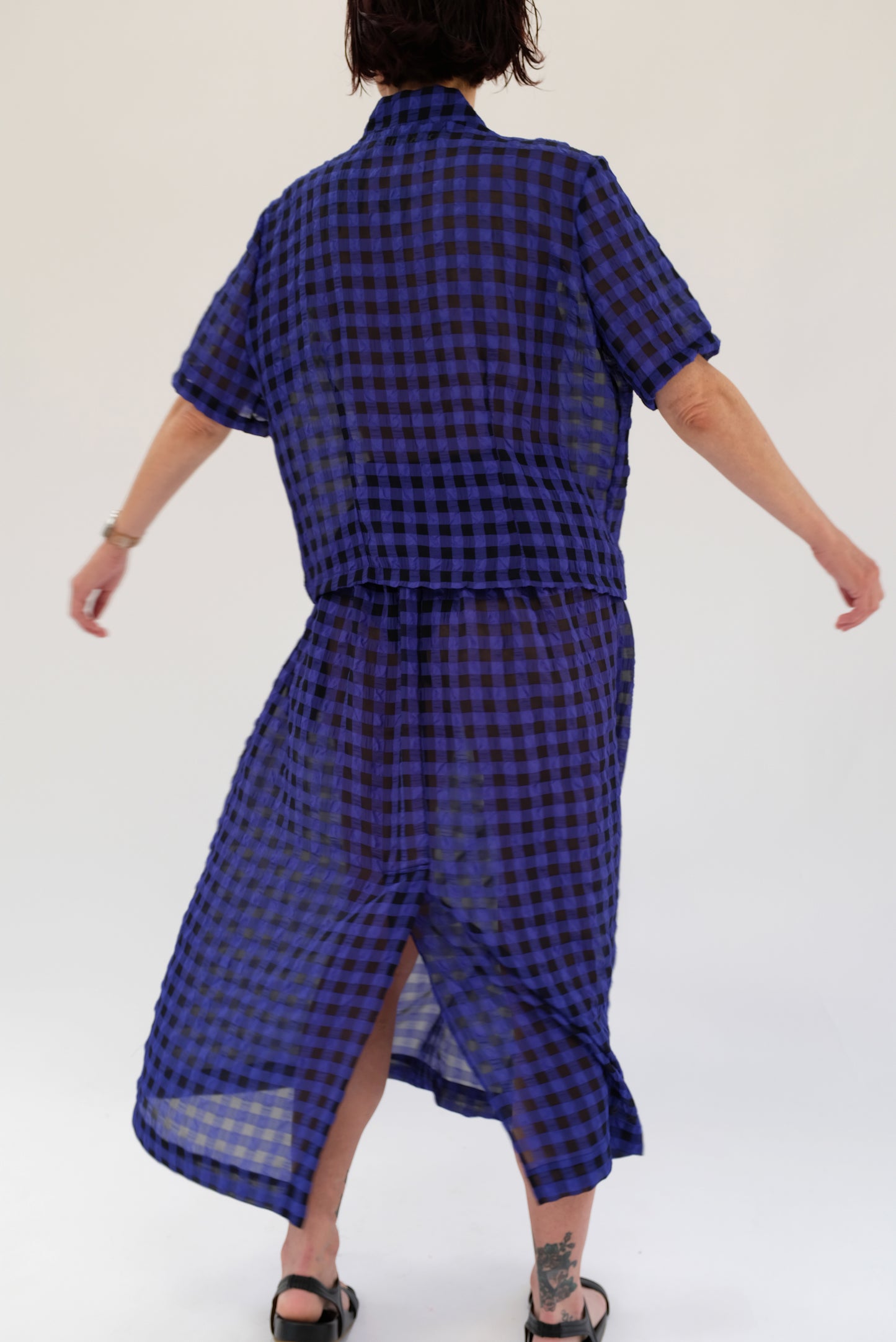 Beklina Basic Skirt Cobalt/Black Gingham