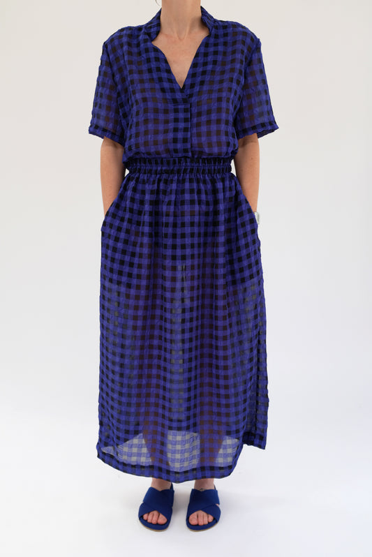Beklina Basic Skirt Cobalt/Black Gingham