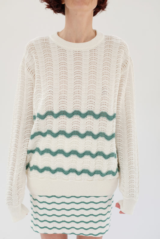 Beklina Angata Oversized Cotton Crew White Ice