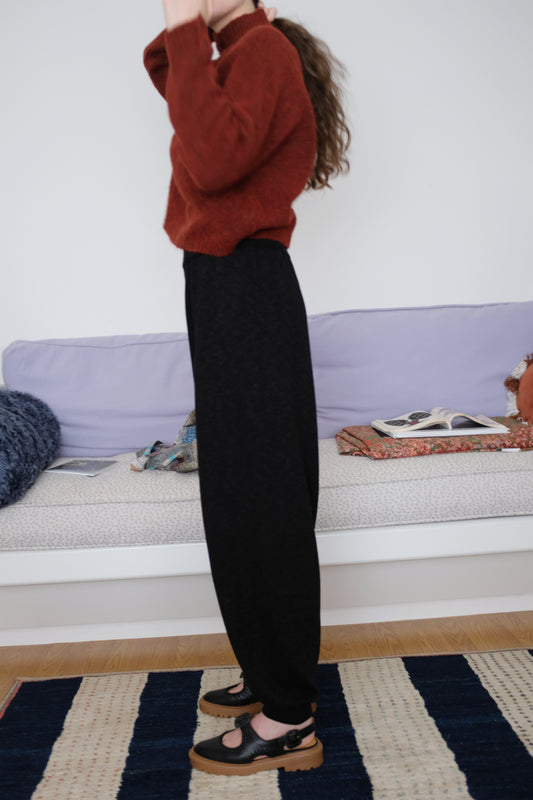 Cordera Flecked Cotton Pants Anthracite