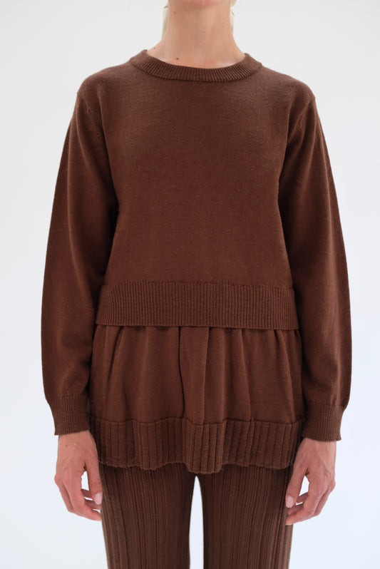 Beklina Merino Fattoria Pullover Brown