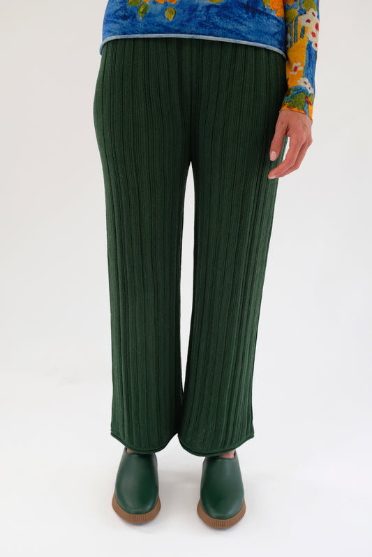 Beklina Merino Pleated Trousers Conifer