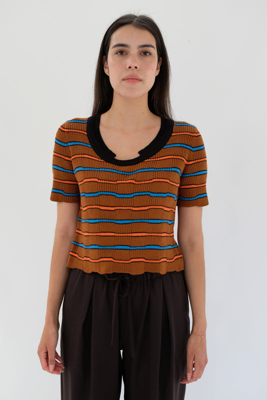 Beklina Angela Knit T-Shirt Brown