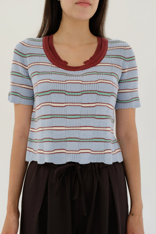 Beklina Angela Knit T-Shirt Aozora