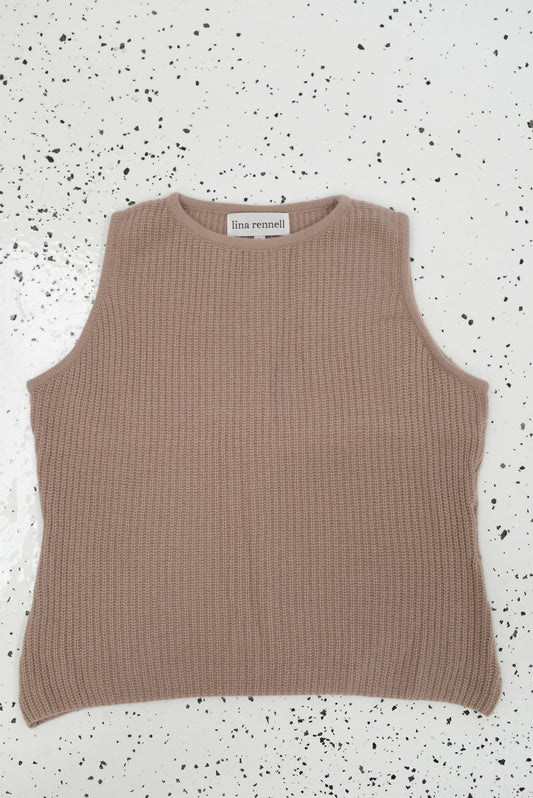 Beklina Cashmere Rib Shell Taupe / SAMPLE