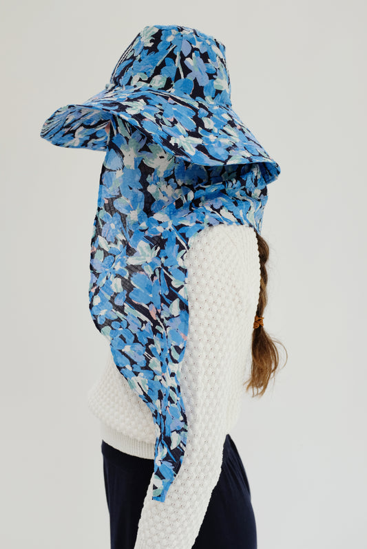 Beklina Scarf Hat Blue Floral