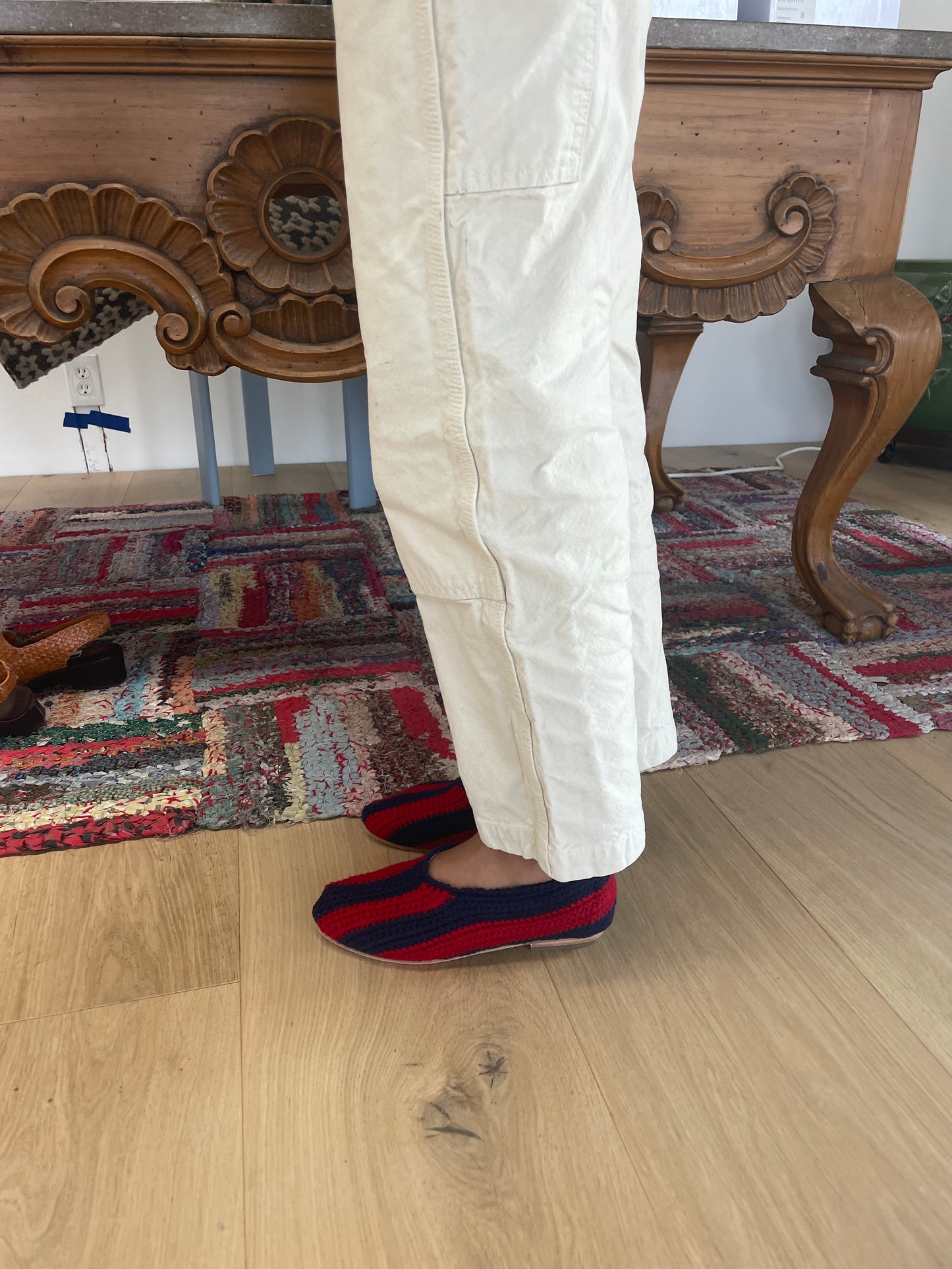 Beklina Crochet Ballet Flats Stripe Roja