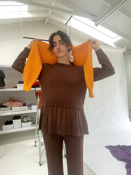 Beklina Merino Fattoria Pullover Brown