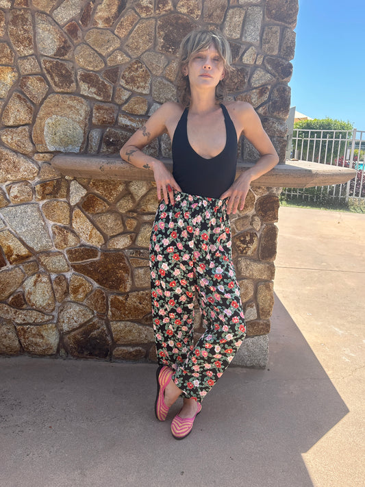 Beklina Basic Pant Black Floral