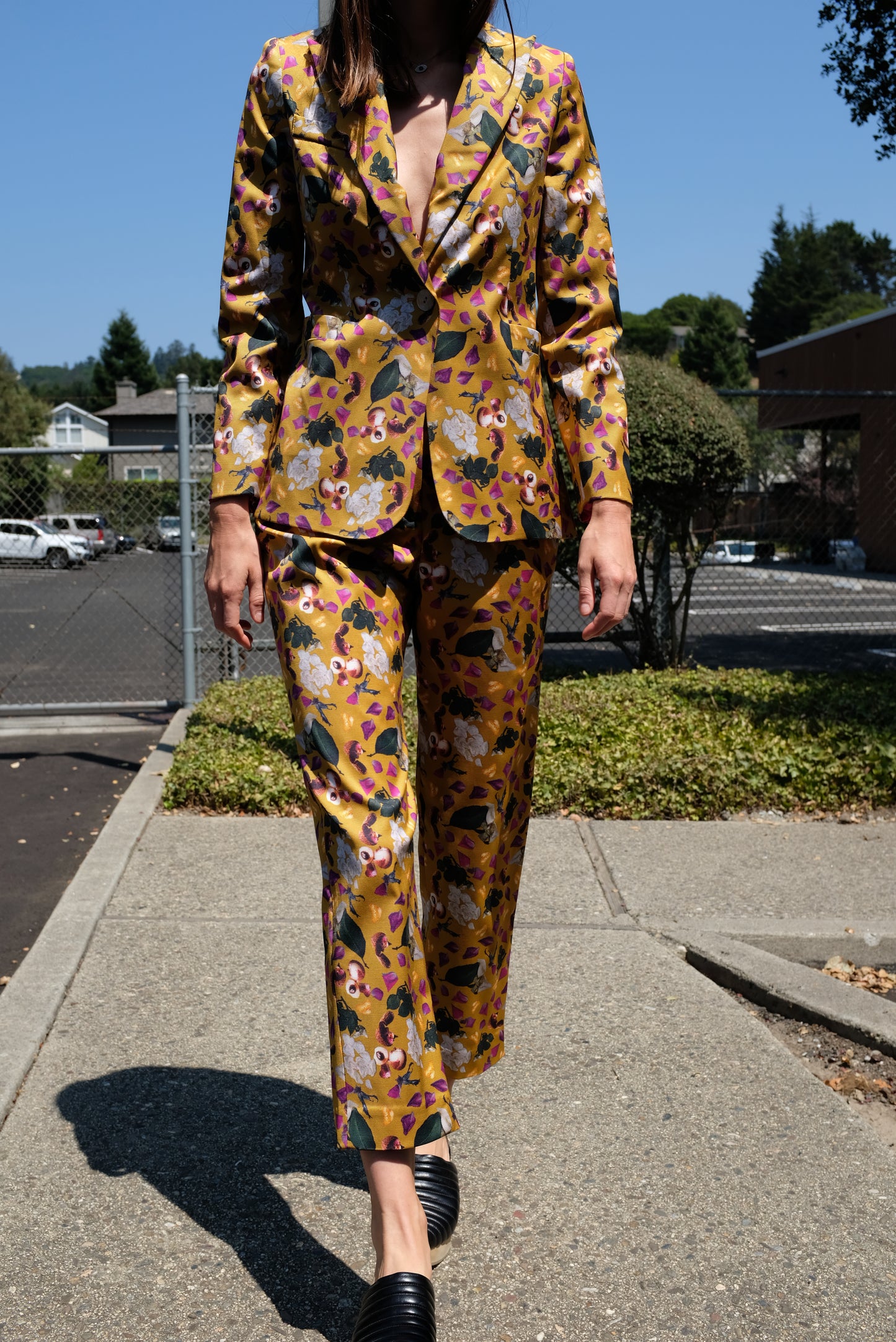 Christine Alcalay Peak Lapel Jacket Saffron Lychee