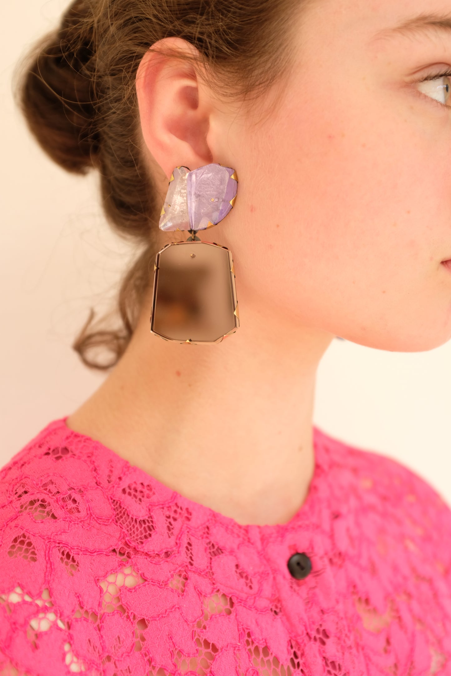 Nikki Couppee Mismatched Dangle Blue/Champagne Earrings