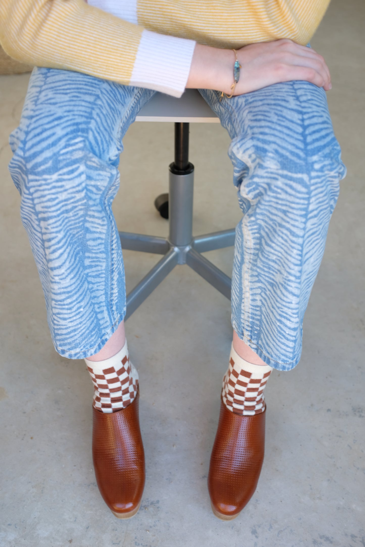 Beklina Cashmere Checkerboard Socks