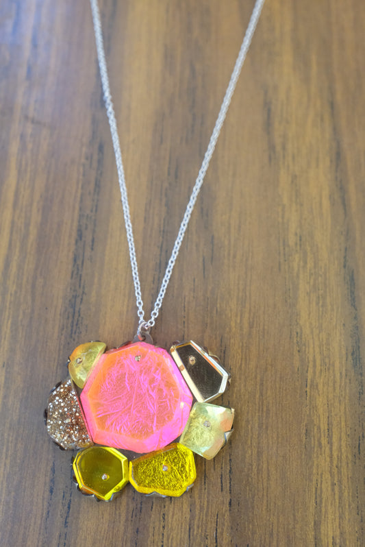 Nikki Couppee Fuchsia/Gold Necklace