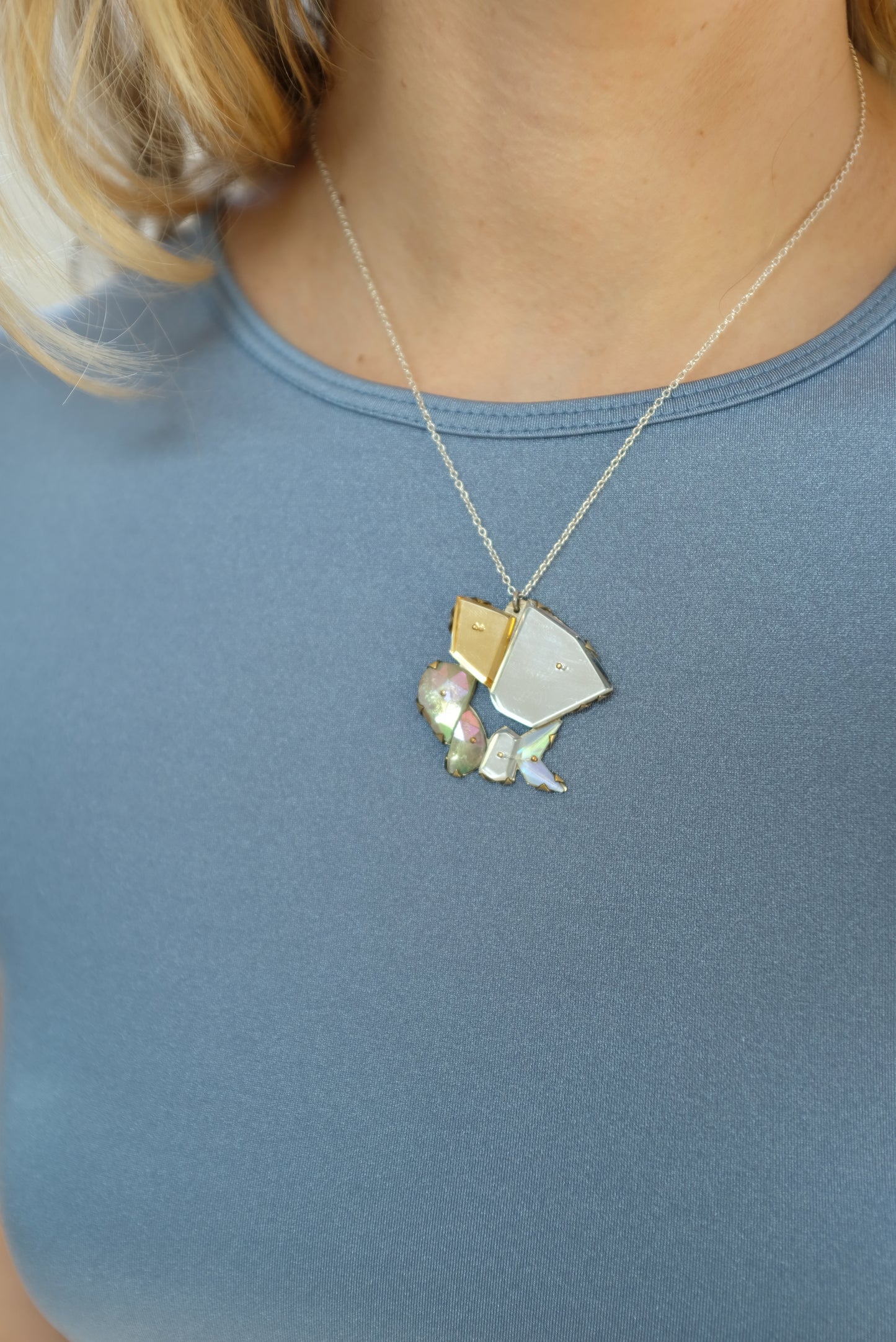 Nikki Couppee Champagne Mirrored Necklace