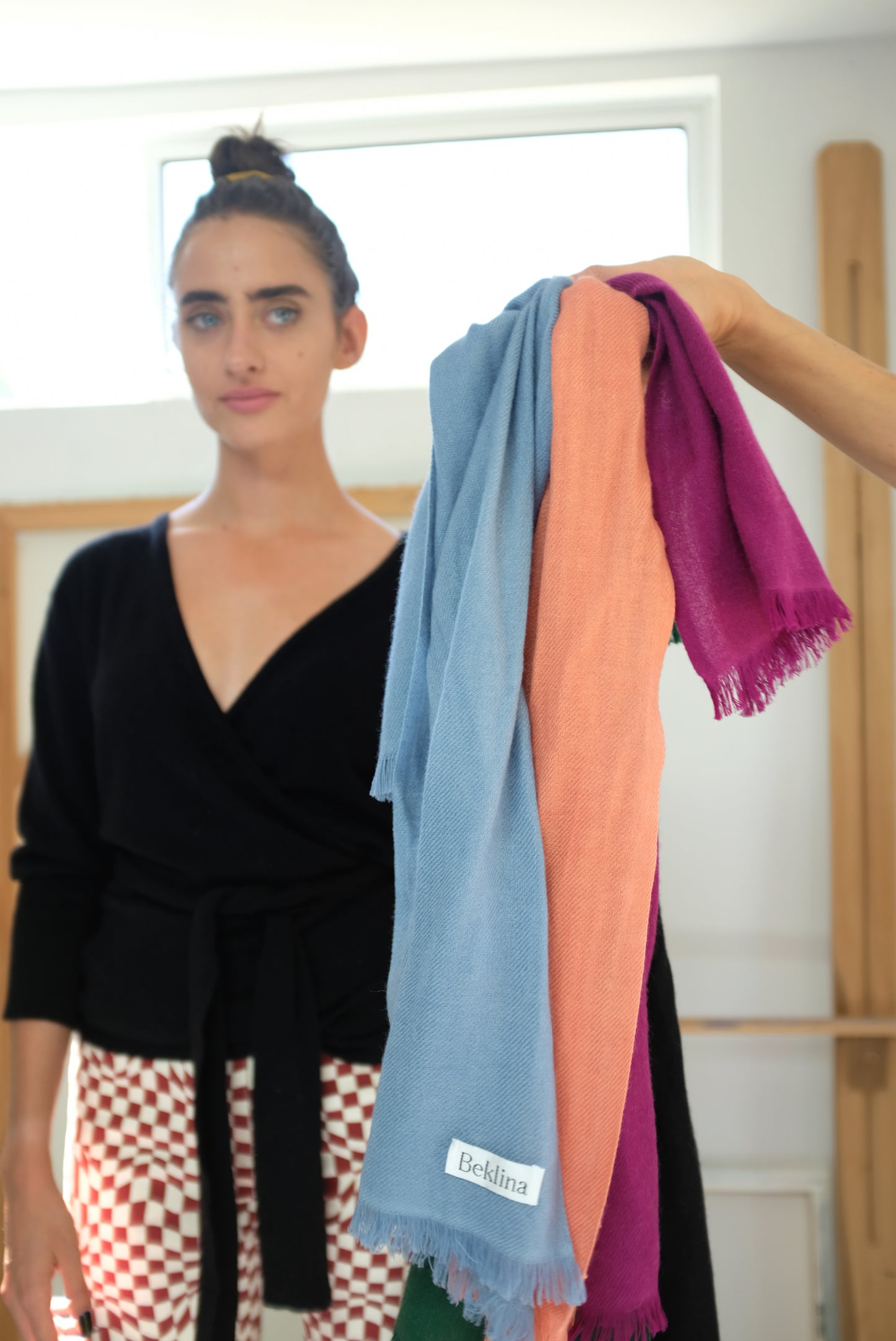 Beklina Cashmere Ballet Wrap Sweater Black