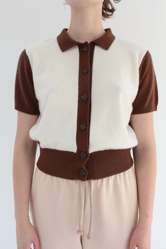 Beklina Fern Sweater Blouse Ivory/Chocolate