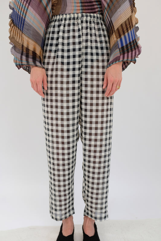 Beklina Basic Pant Black Gingham