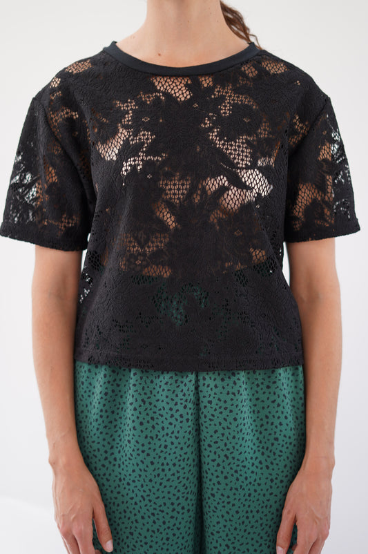 Beklina Lace T-Shirt Black