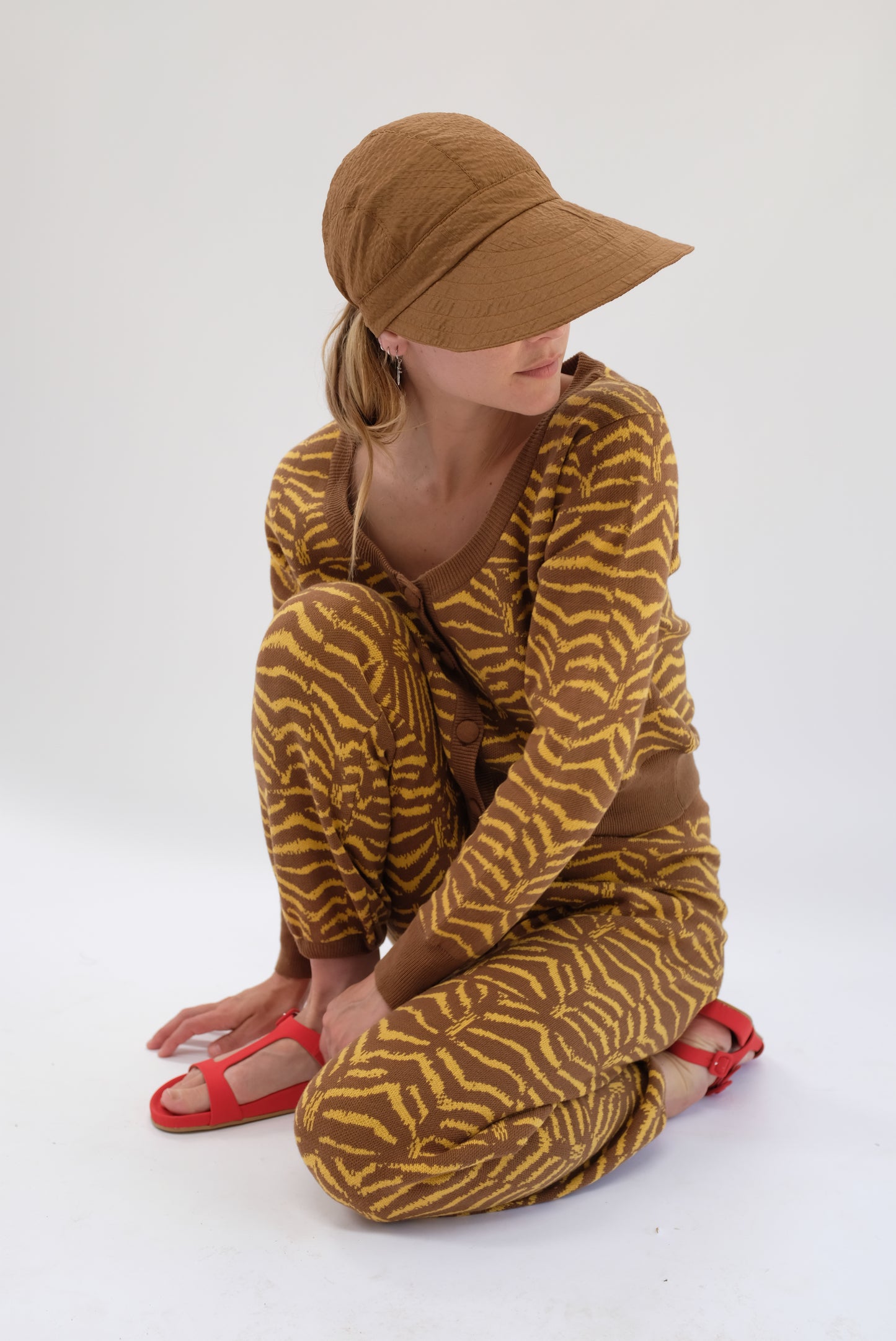 Beklina Jacquard Knit Pants Golden Tiger