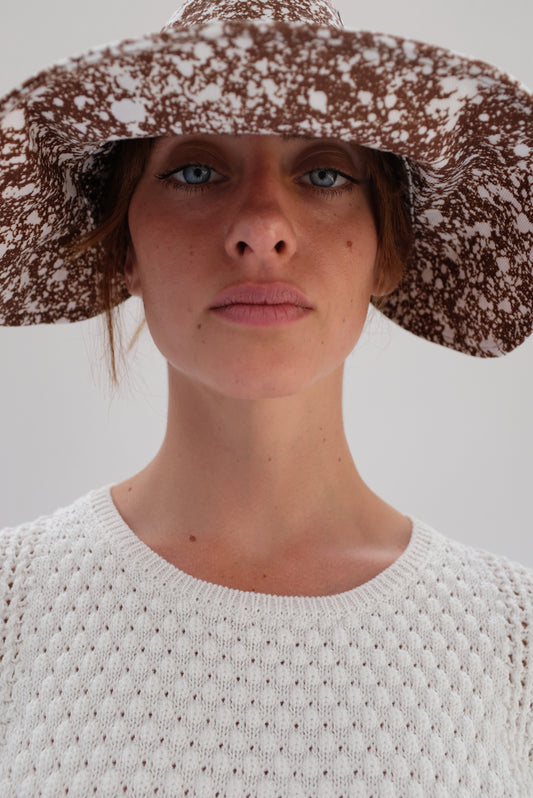 Beklina Palma Hat Splatter Brown