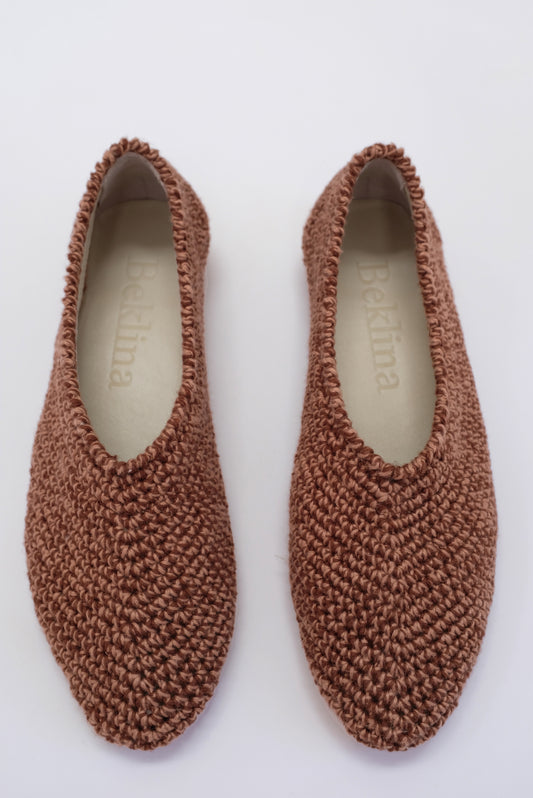 Beklina Crochet Ballet Flats Cocoa/Nattsu