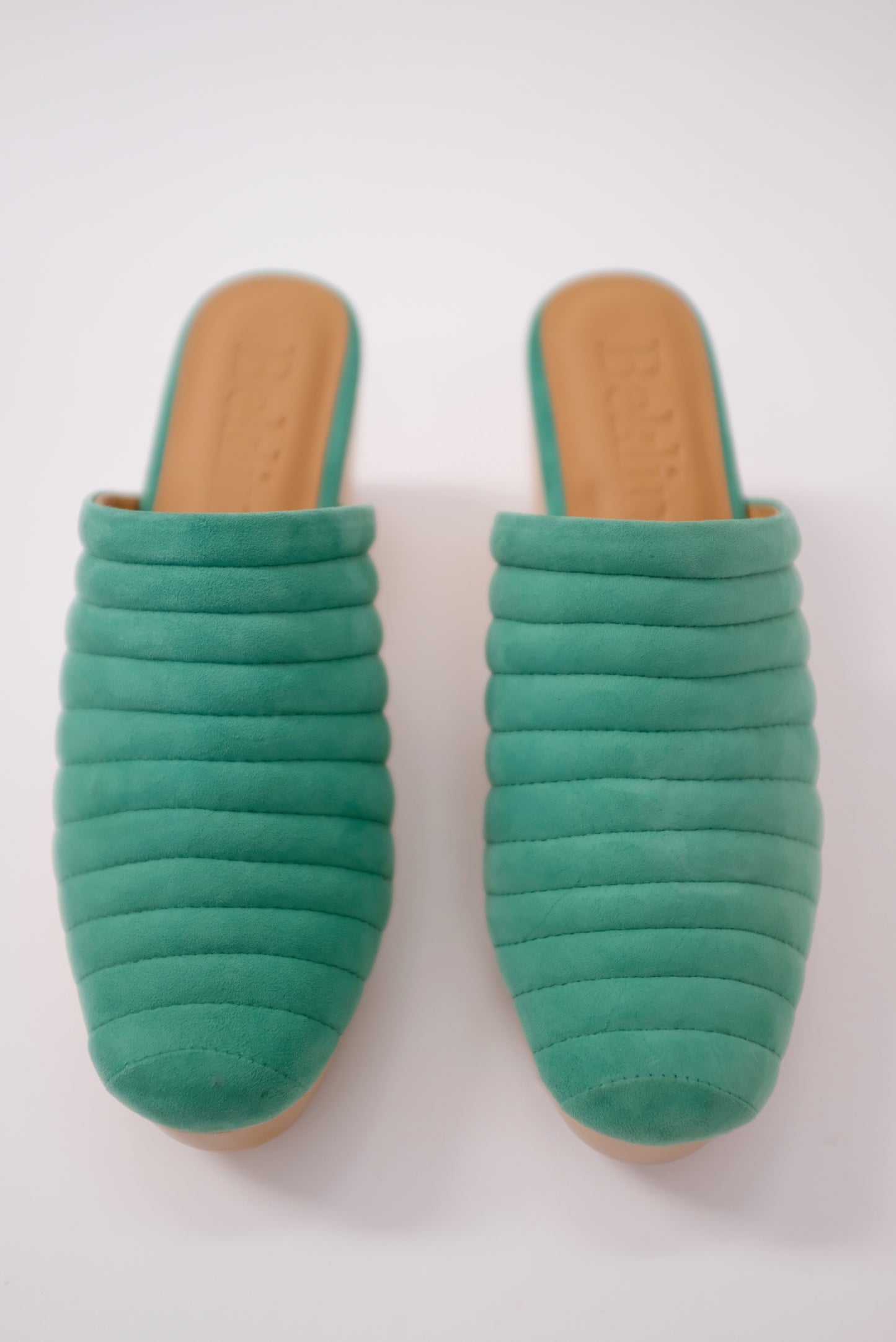 Beklina Suede Ribbed Clog Shutter Green