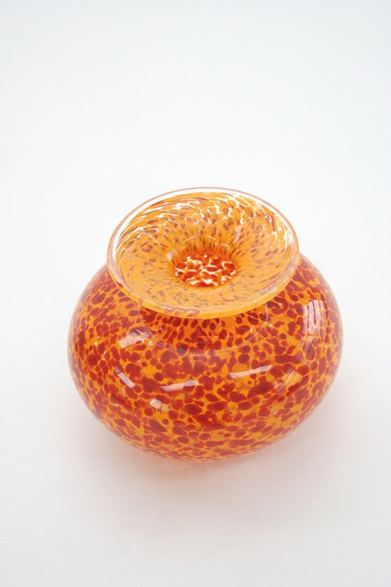 Handblown Orange Leopard Vase