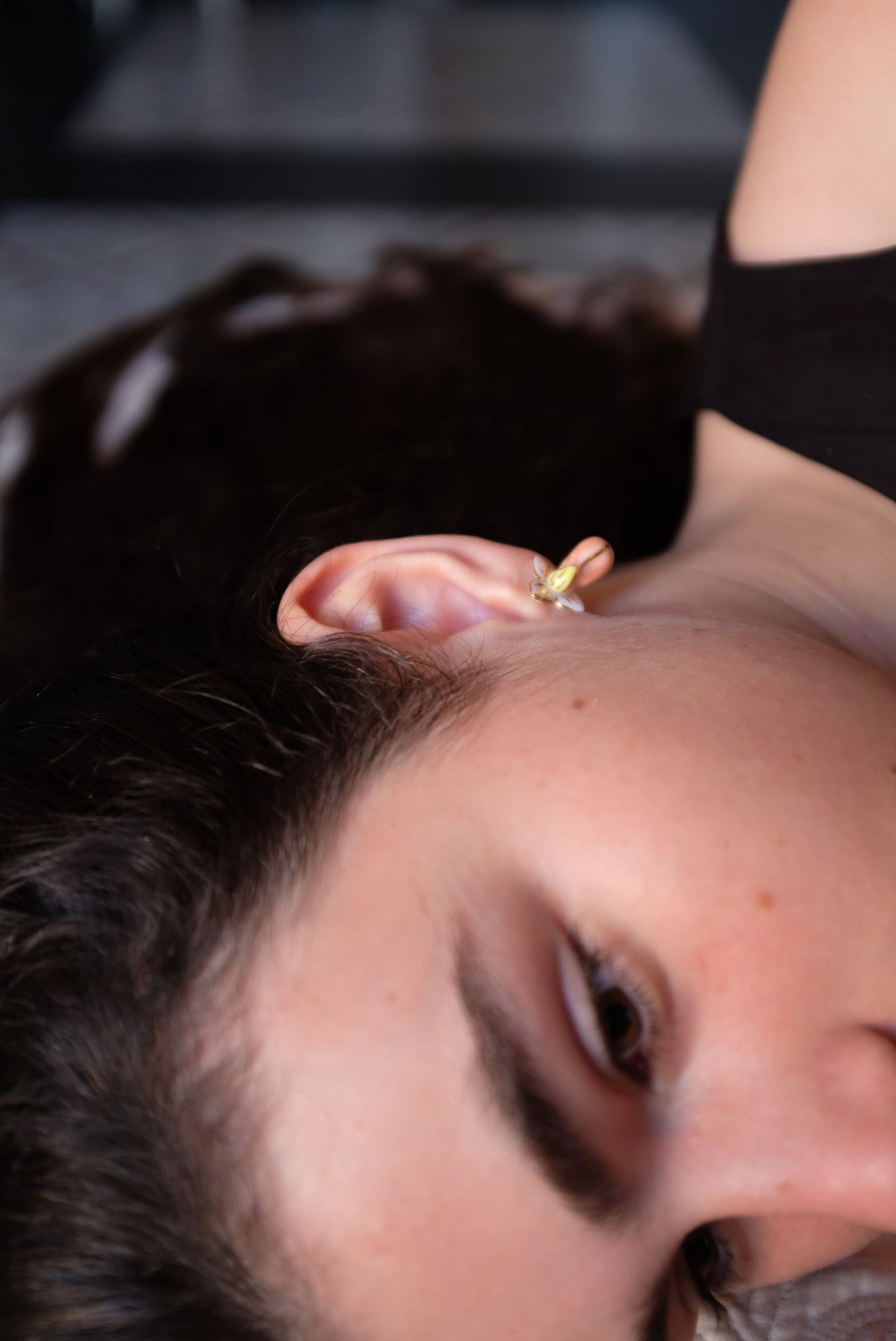 Porcelain Orchid Stud Earrings