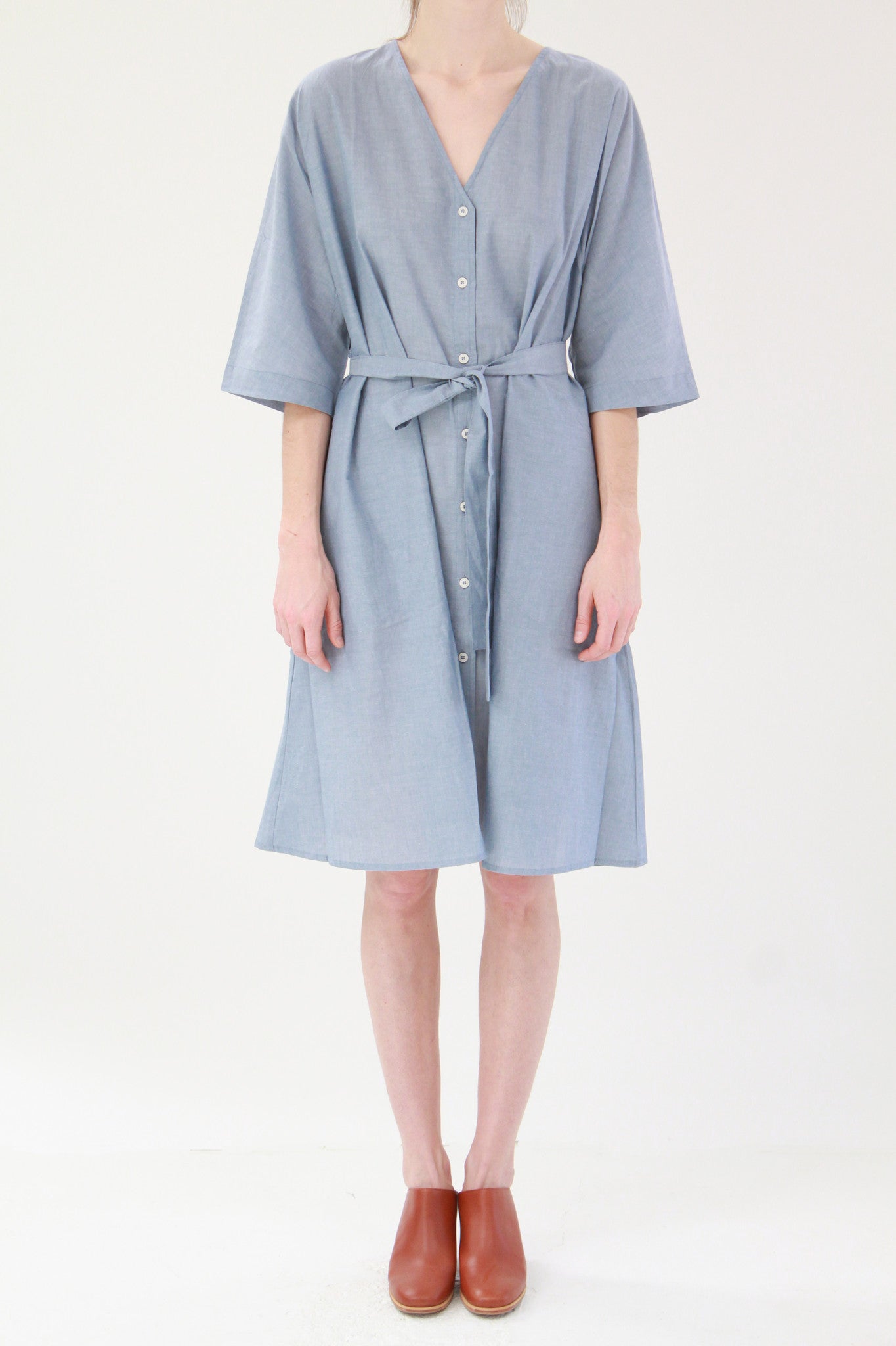 Kowtow Domus Shirt Dress Blue Chambray