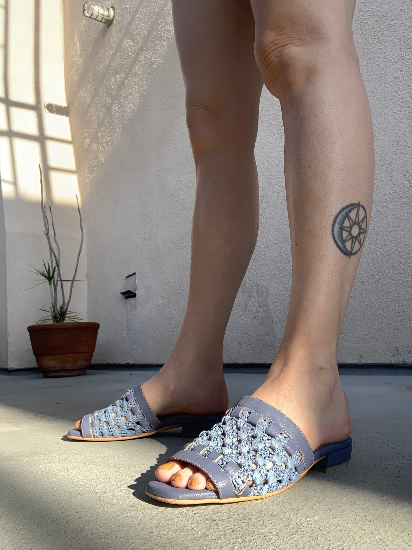 Beklina Crochet Flat Sandal Hydrangea