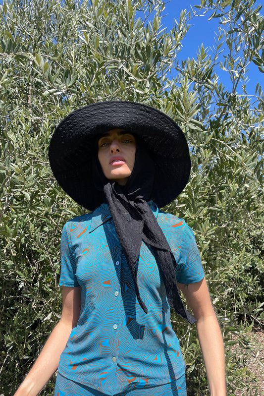 Beklina Scarf Hat Black