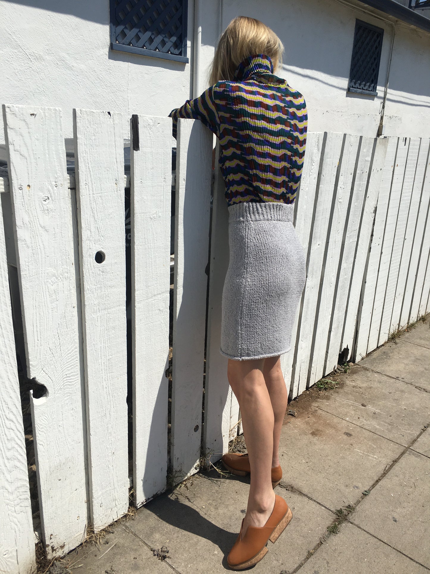 Beklina Bouclé Knit Skirt Grey