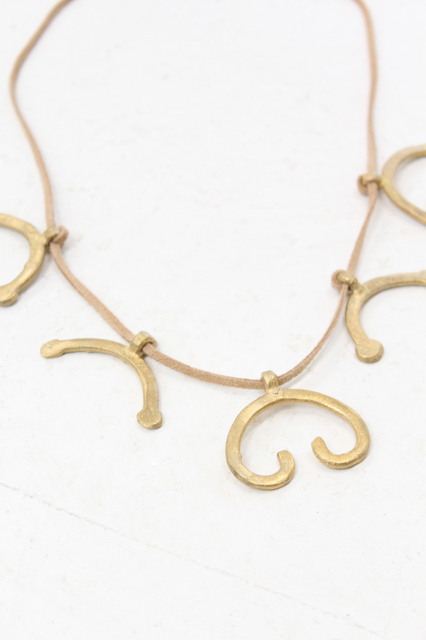Osei Duro Blossom Necklace Brass & Leather