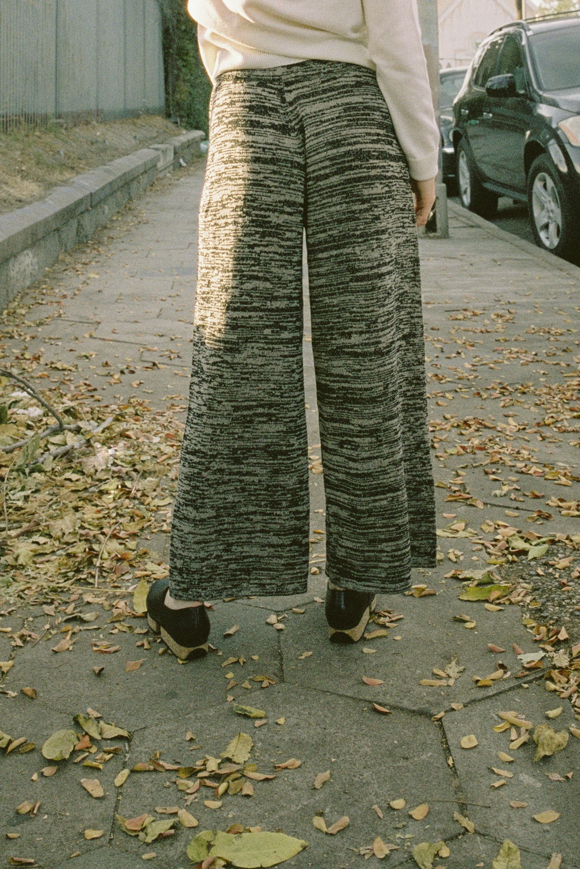 Beklina Cotton Knit Trouser Black/Grey