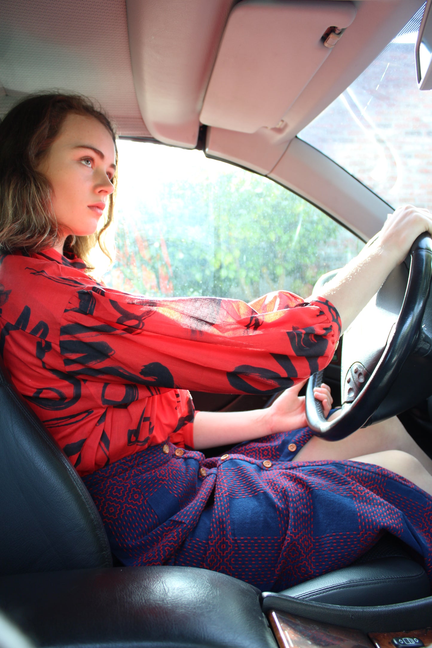 Heinui Marvin Skirt Heavy Sashiko Fabric