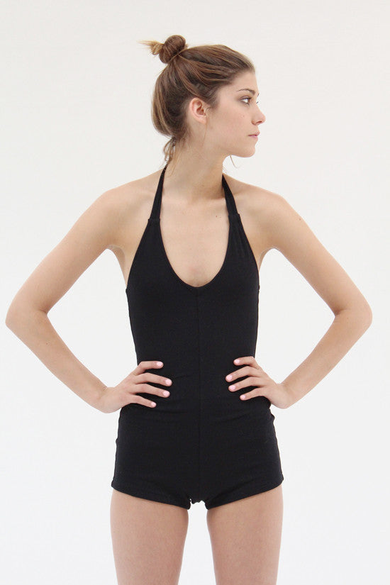 Lina Rennell Tie Swimsuit Organic Cotton Jersey Black