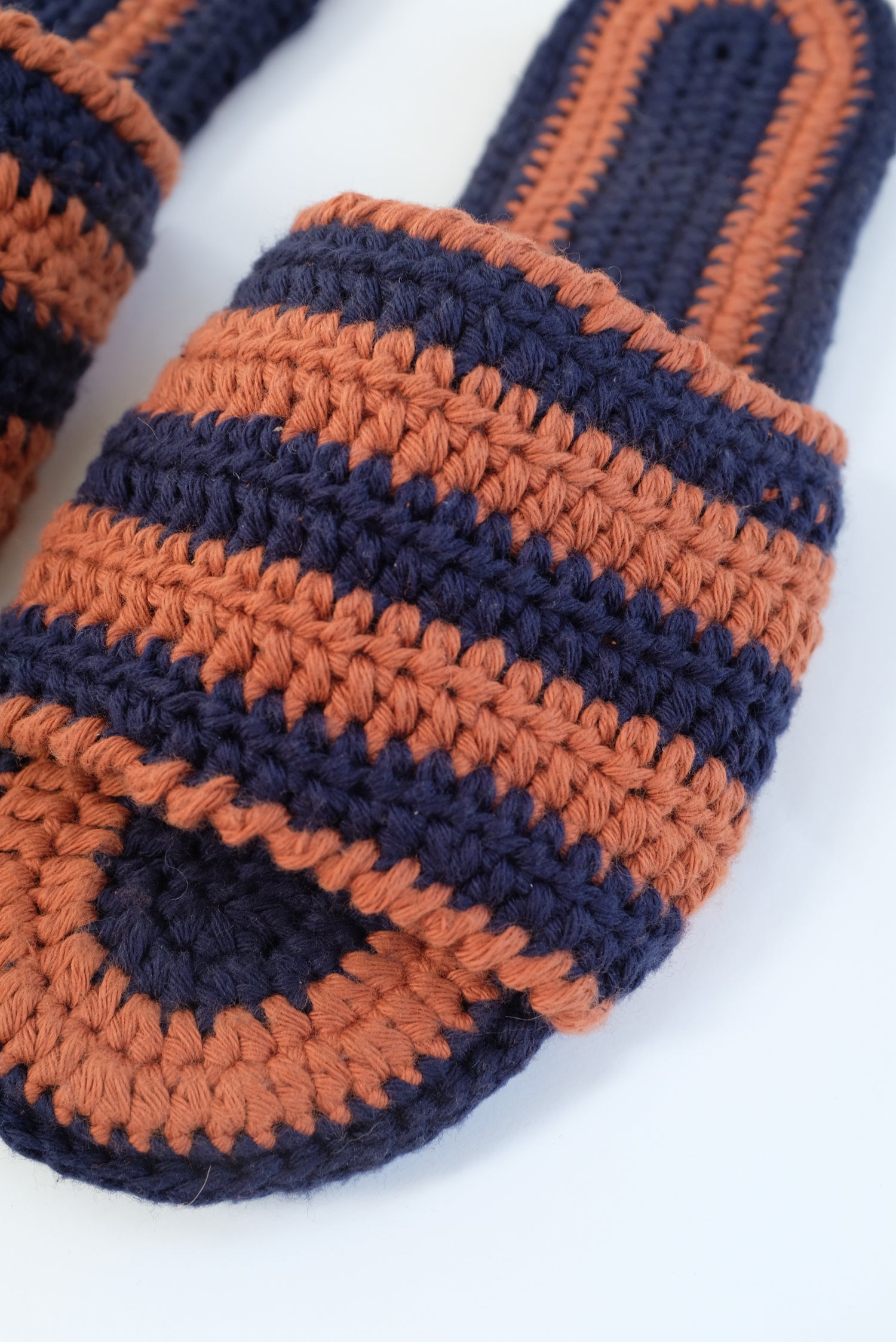 Beklina Crochet Slipper Terracotta/Navy