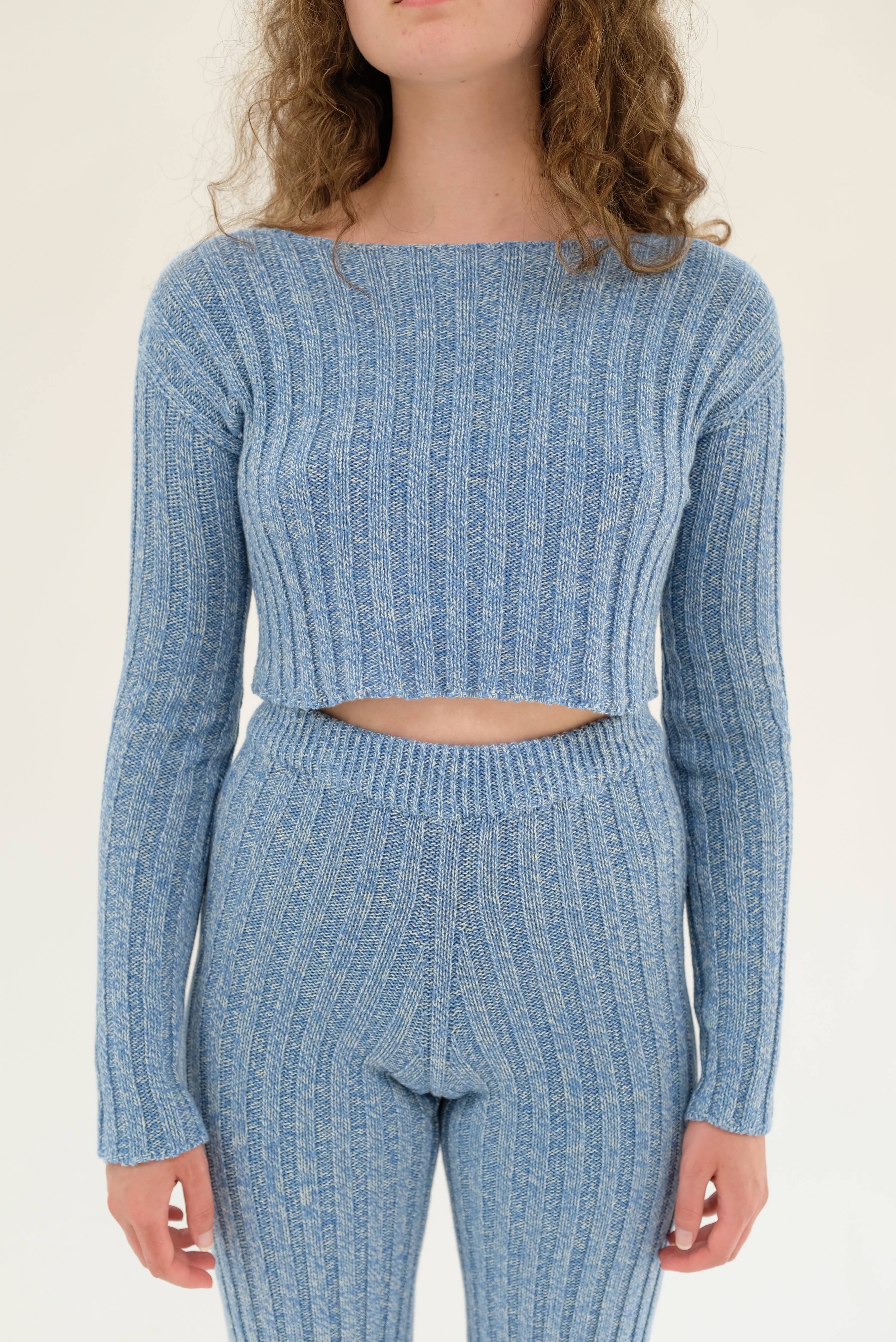 Baserange Macau Sweater Blue Melange – Beklina
