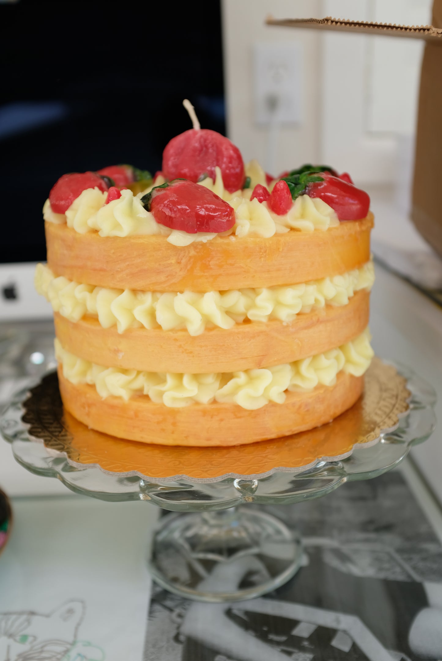 Italian Candle Cake Strawberry