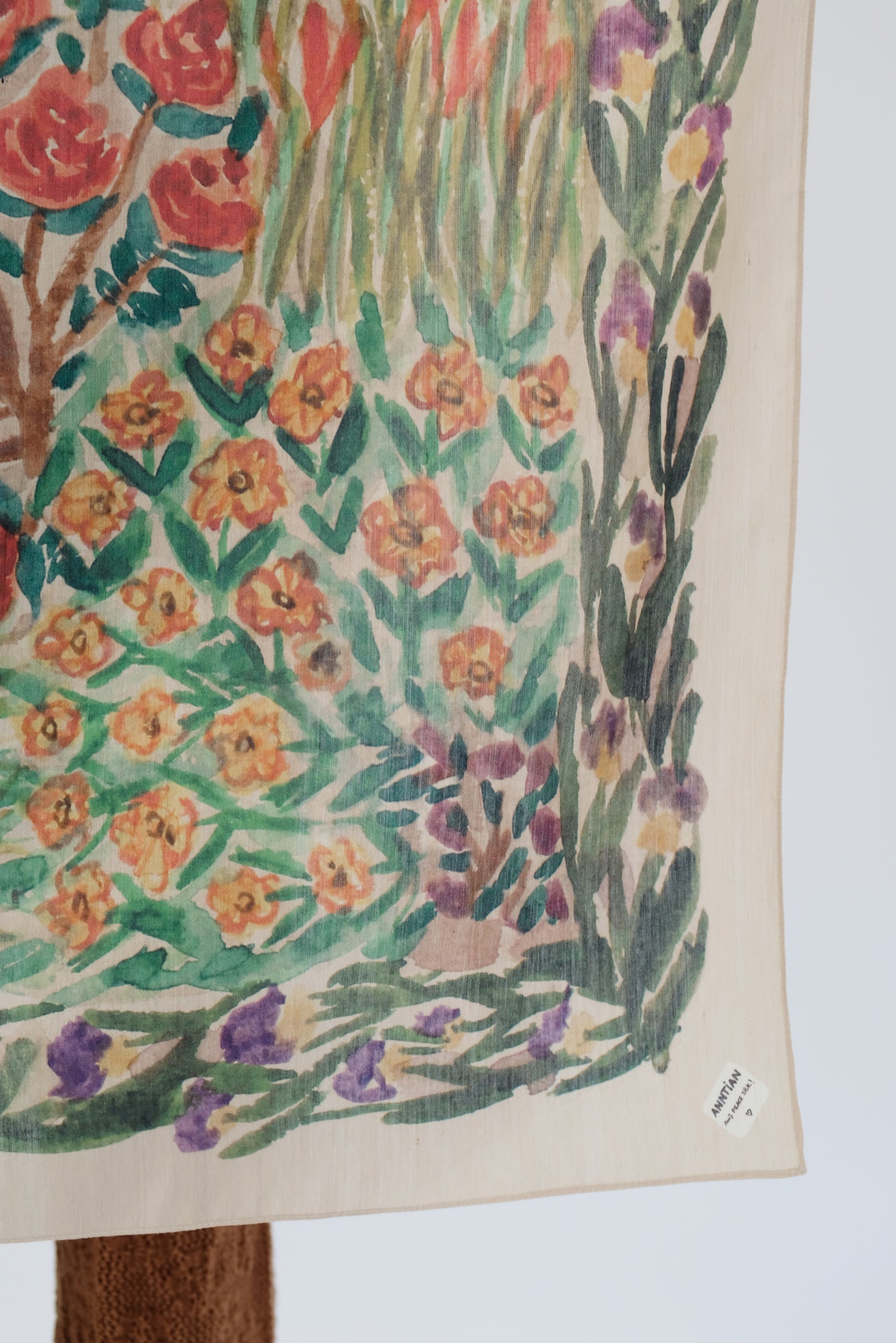 Anntian Silk Scarf Print GG Flowers