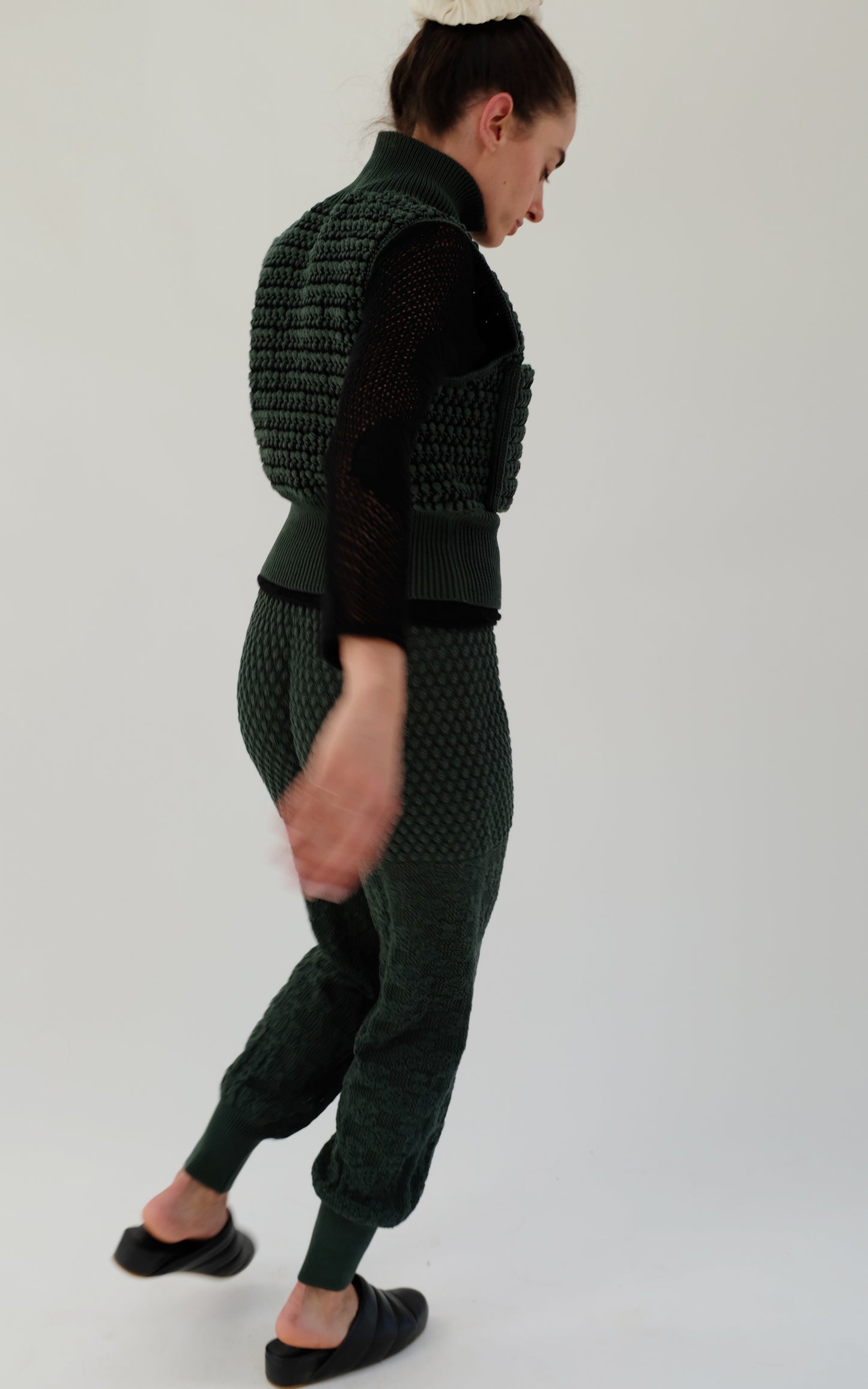 Beklina Marta Crochet Vest Black/Pine