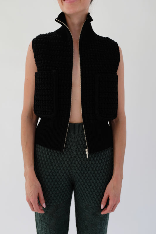Beklina Marta Crochet Vest Black
