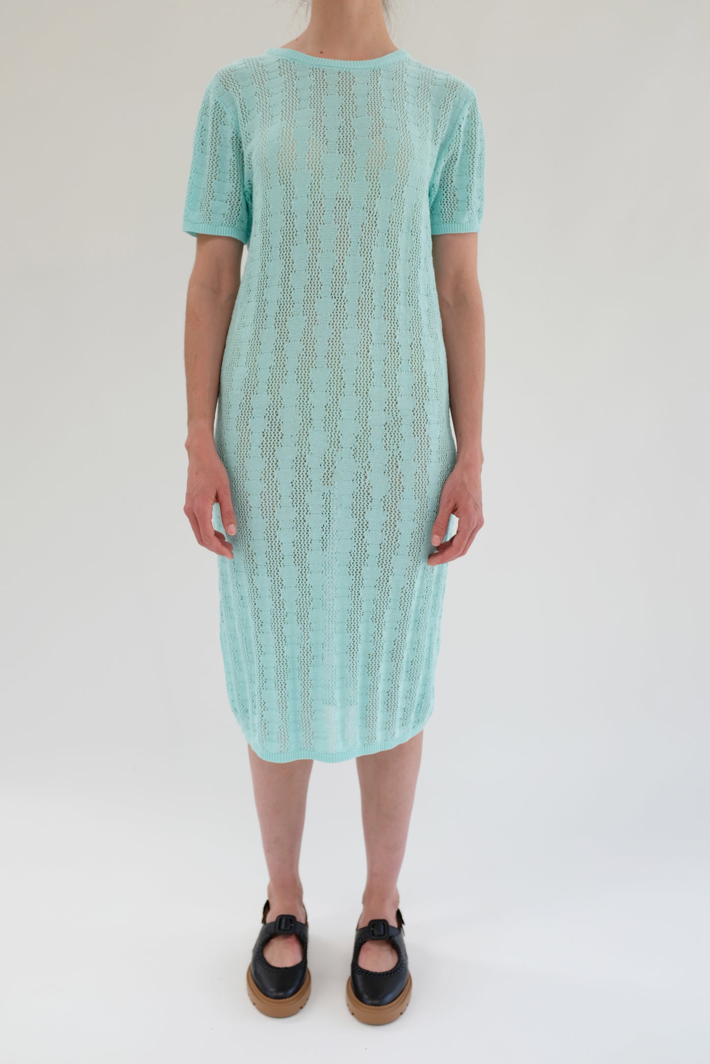 Beklina Bead Curtain Lace T-Shirt Dress Aqua