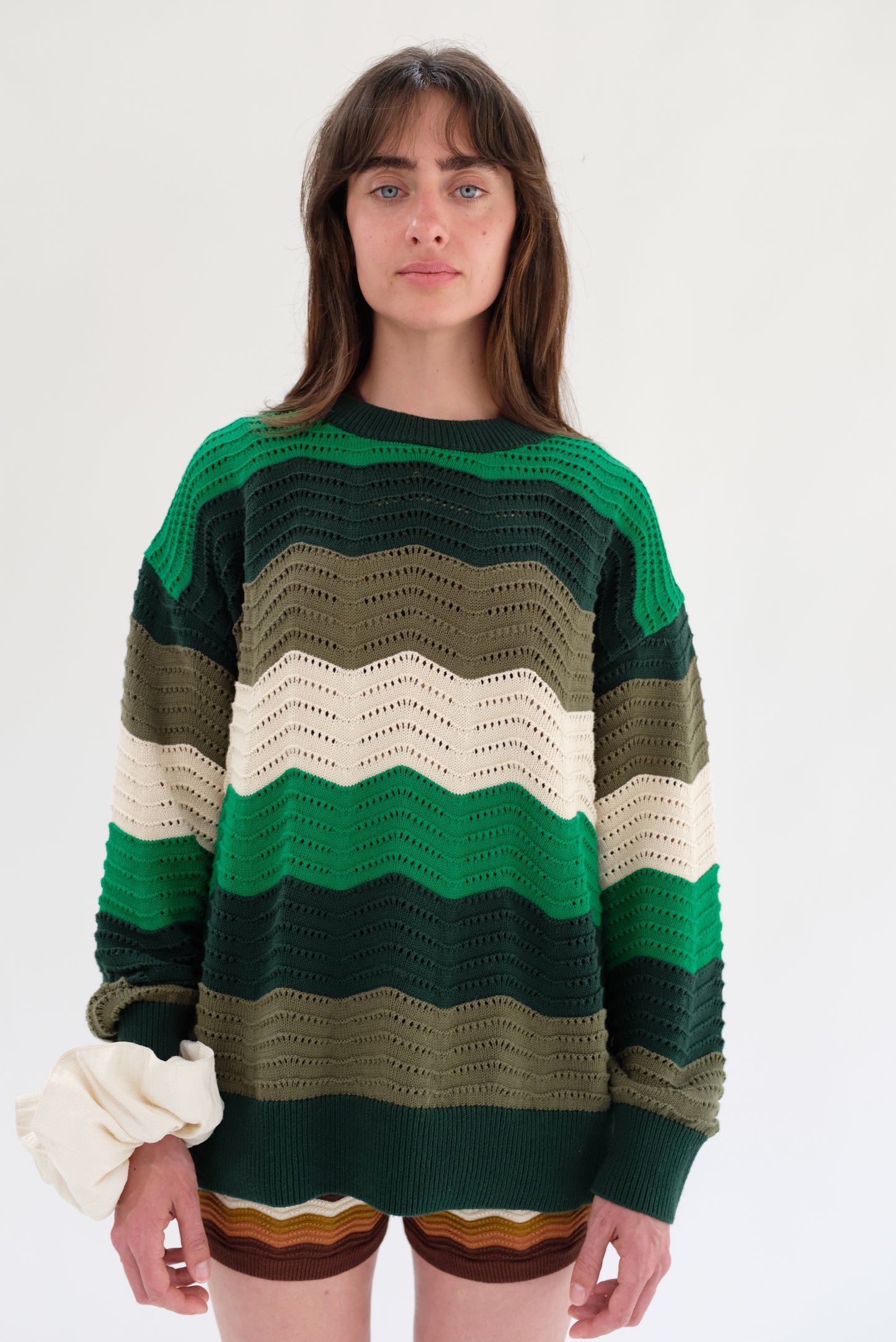 Kloke Ripple Sweater Green Wavy
