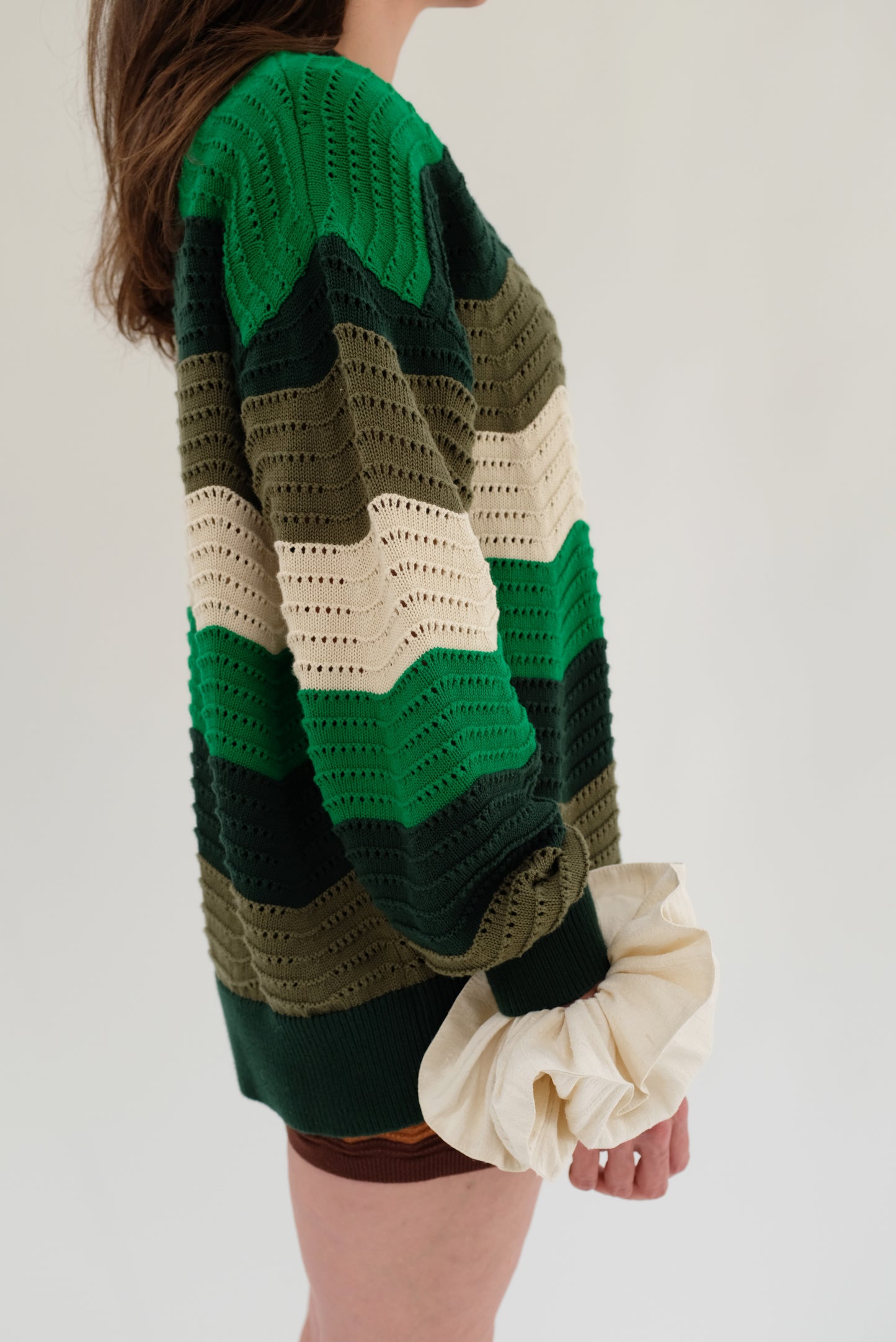 Kloke Ripple Sweater Green Wavy