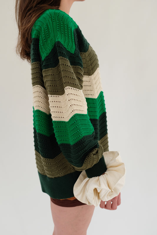 Kloke Ripple Sweater Green Wavy